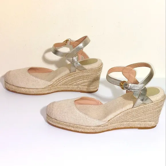 Cole Haan Women's Cloudfeel Platform Espadrille Lined Wedge Sandals 9.5 80MM NWT