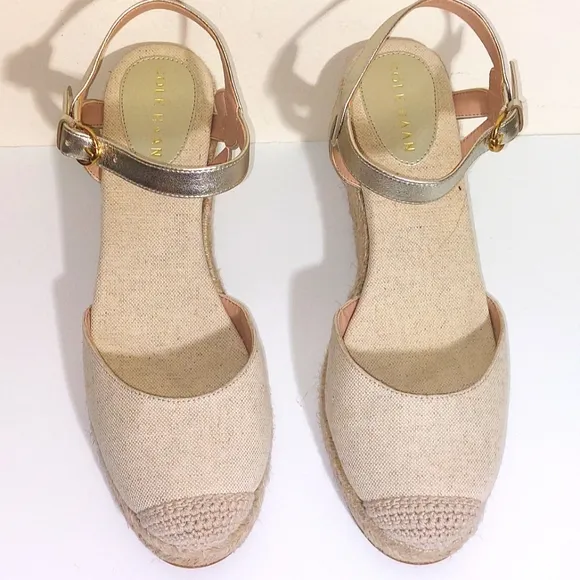 Cole Haan Women's Cloudfeel Platform Espadrille Lined Wedge Sandals 9.5 80MM NWT