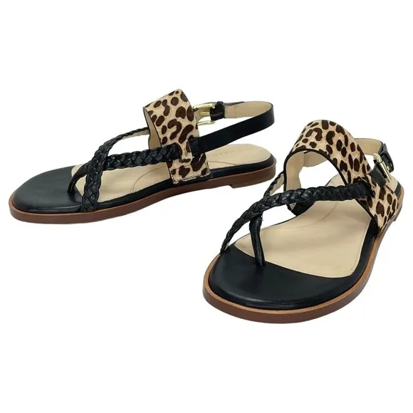 Cole Haan Womens Slingback Sandals 6M Anica Dyed Calf Hair Flats