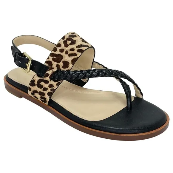 Cole Haan Womens Slingback Sandals 6M Anica Dyed Calf Hair Flats