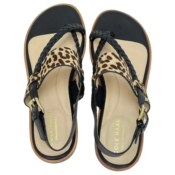 Cole Haan Womens Slingback Sandals 6M Anica Dyed Calf Hair Flats