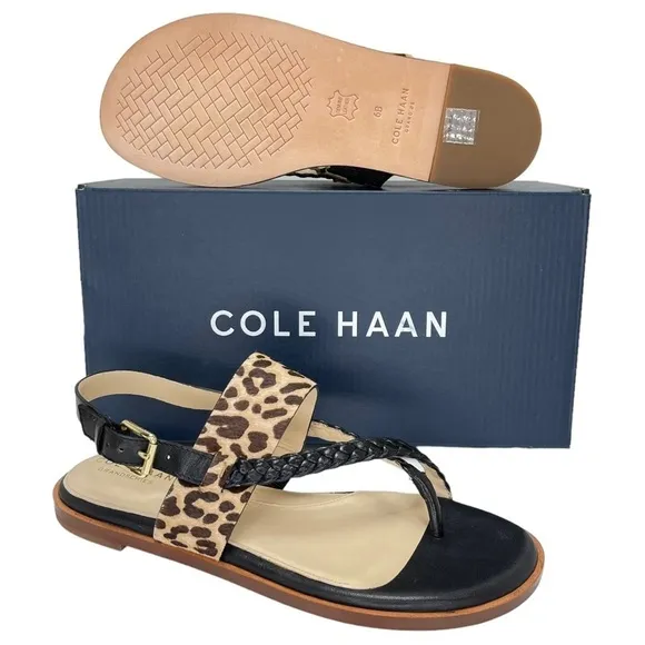 Cole Haan Womens Slingback Sandals 6M Anica Dyed Calf Hair Flats