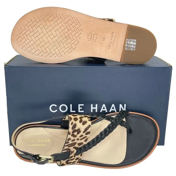 Cole Haan Womens Slingback Sandals 6M Anica Dyed Calf Hair Flats