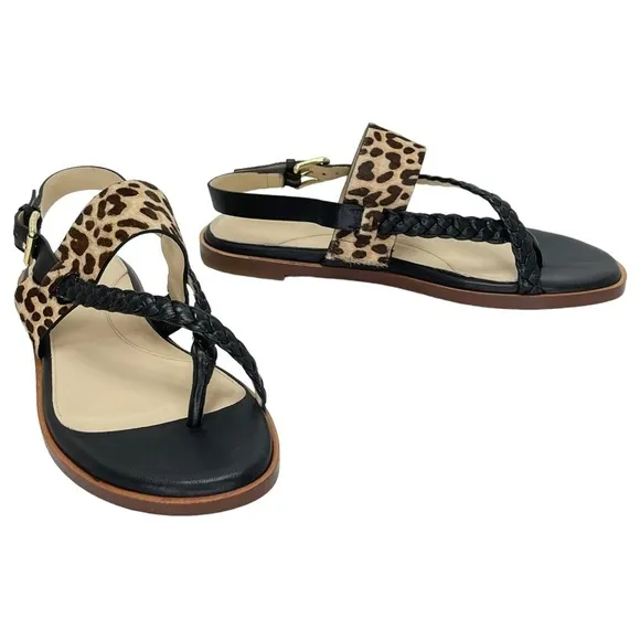Cole Haan Womens Slingback Sandals 6M Anica Dyed Calf Hair Flats