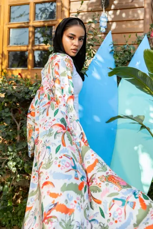 Colorful Palm-Print Kimono