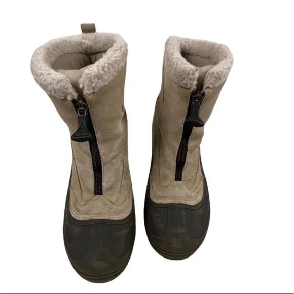 Columbia Cascadian Snowchill Snow Boots Waterproof Suede Leather Size 9