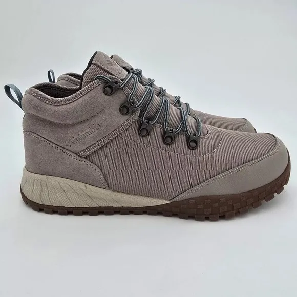 Columbia Fairbanks Mid Waterproof Hiking Boots Flint Grey Storm Mens Size 10.5
