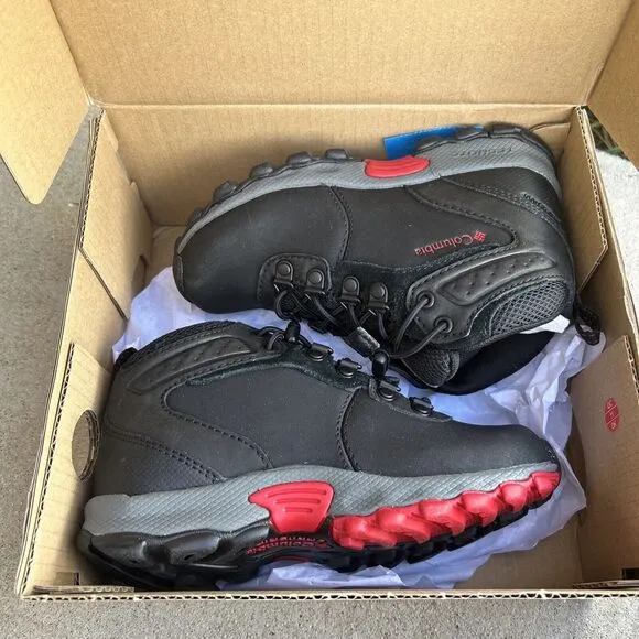 Columbia Kids Newton Ridge™ Children’s Black Red Hiking Boots Size 13 Waterproof