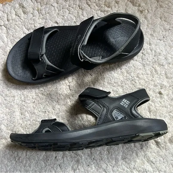 COLUMBIA Mens RIPTIDE II Black and Gray SANDALS Size 11