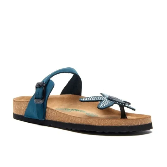 Comfortfusse Starfish Navy Silver Sandals Cork
