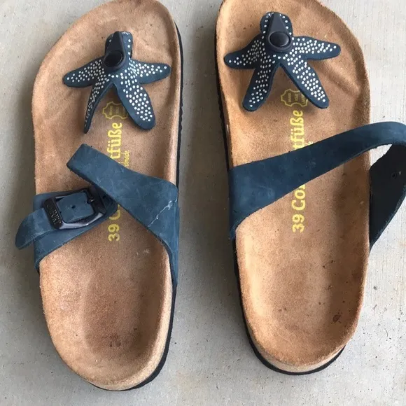 Comfortfusse Starfish Navy Silver Sandals Cork