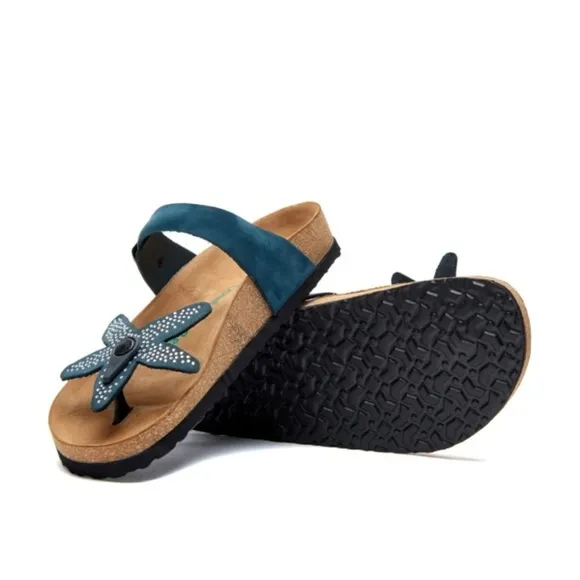 Comfortfusse Starfish Navy Silver Sandals Cork