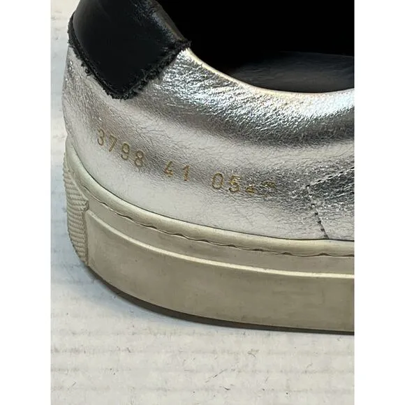 Common Projects Women's Sneakers Achilles Retro Low Silver Black EU 41 US 11