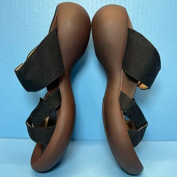 Congos Womens Half Moon Heel Arch Support Sandals in Black 9