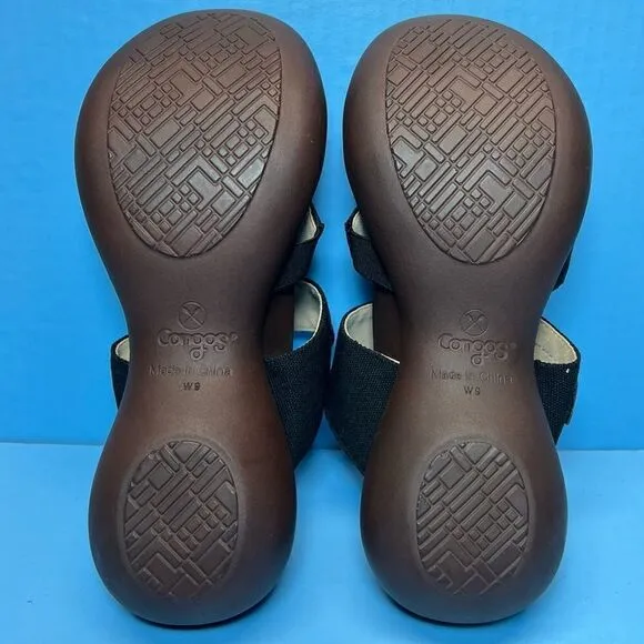 Congos Womens Half Moon Heel Arch Support Sandals in Black 9
