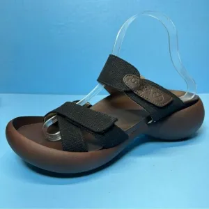 Congos Womens Half Moon Heel Arch Support Sandals in Black 9