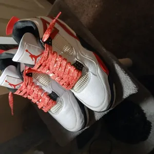 COPY - Air Jordan Retro 4 White and Red Sneakers
