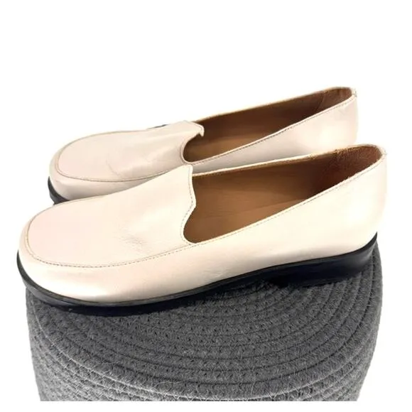 COS Minimal Leather Loafers Cream Size 8 EU 39