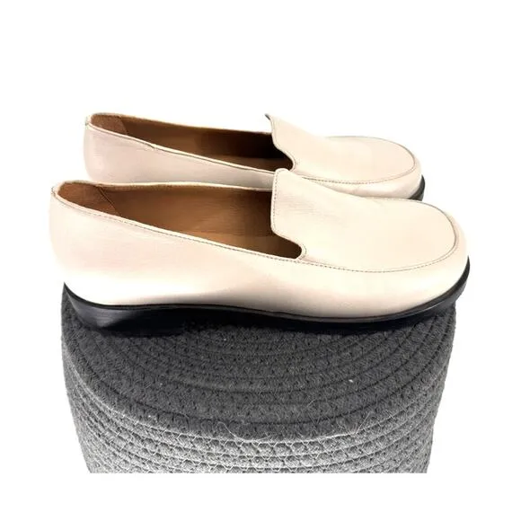 COS Minimal Leather Loafers Cream Size 8 EU 39