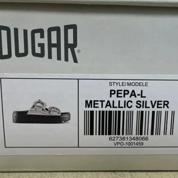 Cougar Pepa Platform Sandal NWOT Silver Metallic
