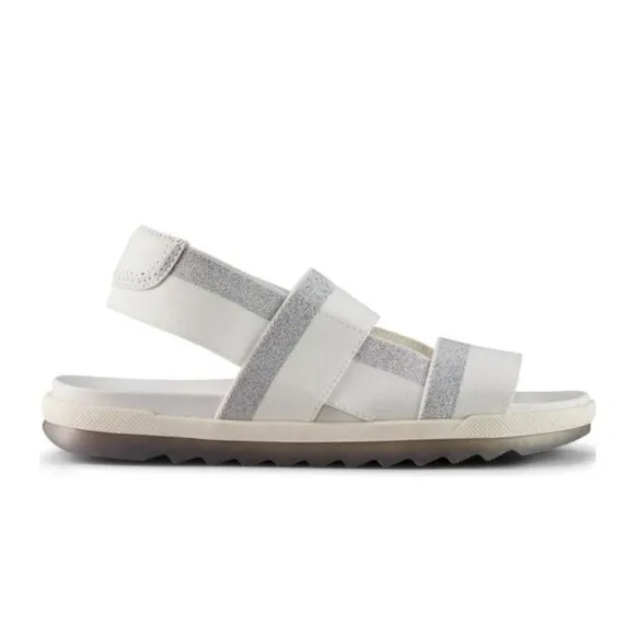 Cougar Womens White and Silver Sling Back Lucia Platform Sandals Sz 10 NIB