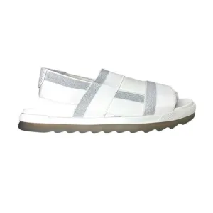 Cougar Womens White and Silver Sling Back Lucia Platform Sandals Sz 10 NIB