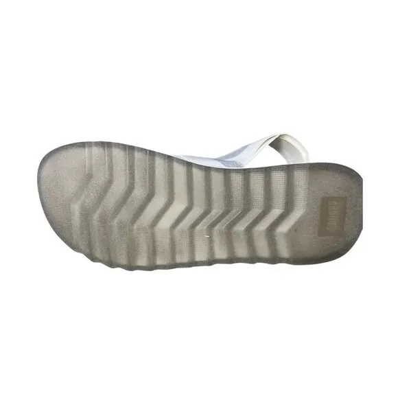 Cougar Womens White and Silver Sling Back Lucia Platform Sandals Sz 10 NIB