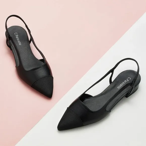 C.PARAVANO Cap-Toe Slingback Flats (Freya) SZ 41.5 / US 11