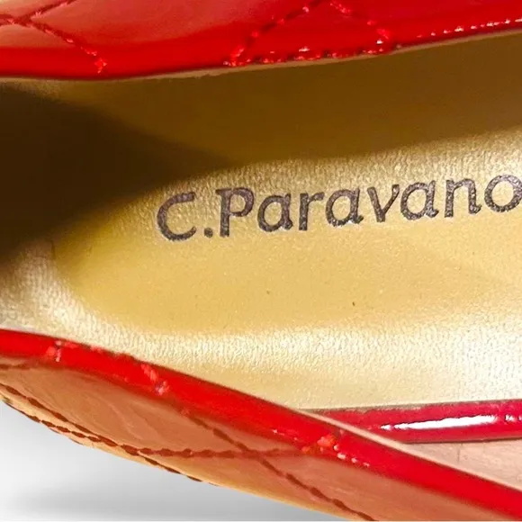 C.Paravano Red NWOT Quilted Mary Jane Flats with Pearl Detail – EU 41 / US 10.5