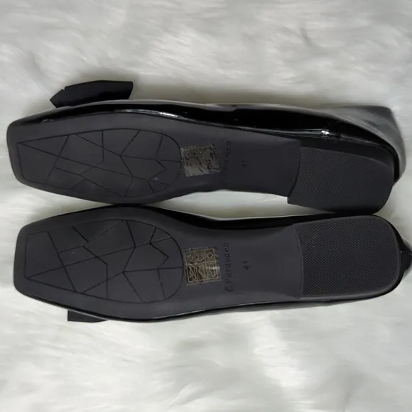 C.PARAVANO Women's Flats Square Toe Shoes for Women Black Flats Womens Flat Sz41