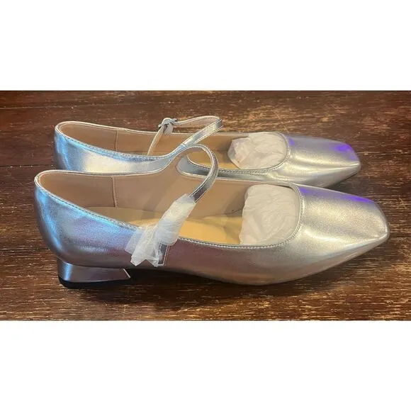 C.Paravano Women's Mary Jane Shoes Square Toe Flats for Women Ballet Flats