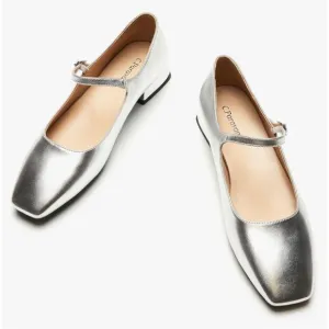 C.Paravano Women's Mary Jane Shoes Square Toe Flats for Women Ballet Flats