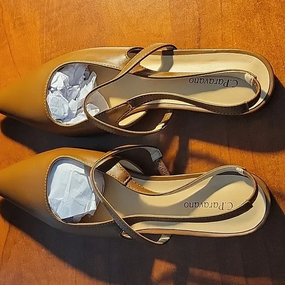 C.Paravano Women's Slingback Kitten Heel New