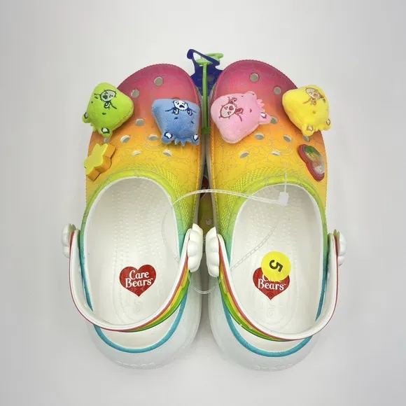 Crocs Care Bears Crush Clog Women's Size 7 White Slip-On Sandals Comfort New
