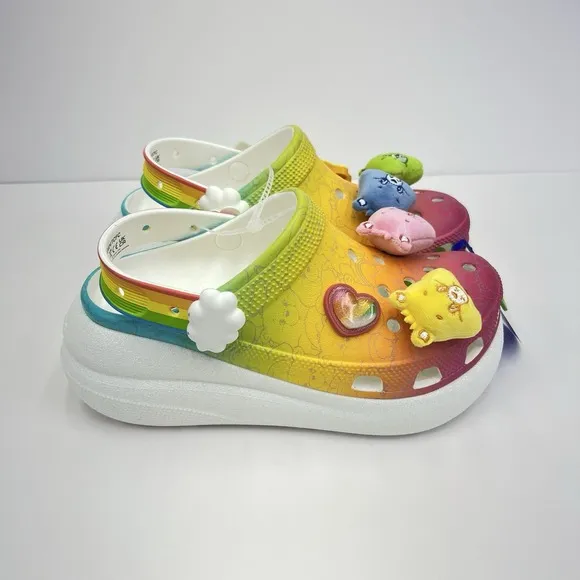 Crocs Care Bears Crush Clog Women's Size 7 White Slip-On Sandals Comfort New