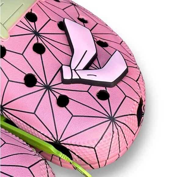 Crocs Classic Clog Demon Slayer Nezuko Pink Sandals Shoes Mens Size 12 Jibbitz