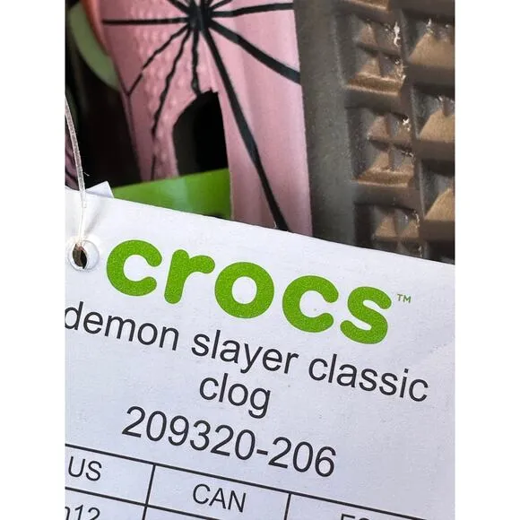 Crocs Classic Clog Demon Slayer Nezuko Pink Sandals Shoes Mens Size 12 Jibbitz