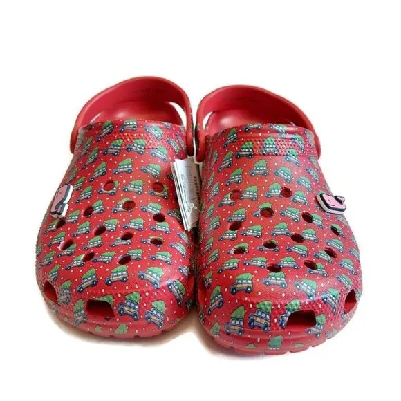 CROCS Classic Vineyard Vines Holiday Clog Sandals Mens Size 10 Womens Sz 12 Red