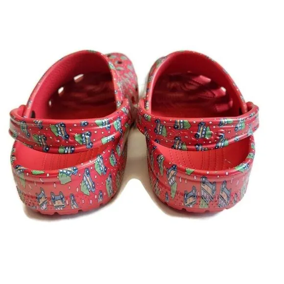 CROCS Classic Vineyard Vines Holiday Clog Sandals Mens Size 10 Womens Sz 12 Red