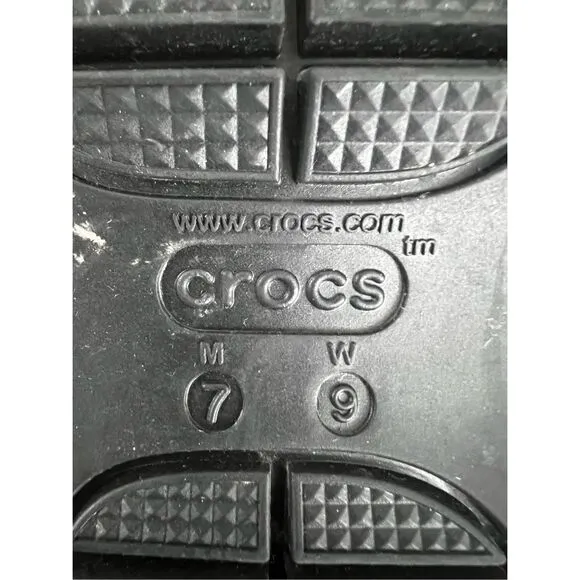 Crocs Iconic Classic Mega Crush Black Water Resistant Platform Sandals Size 9