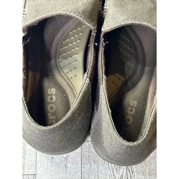 Crocs Mens Santa Cruz Lux 2 Khaki Tan Slip On Shoes Size Men's M9 Pre‎ Owned