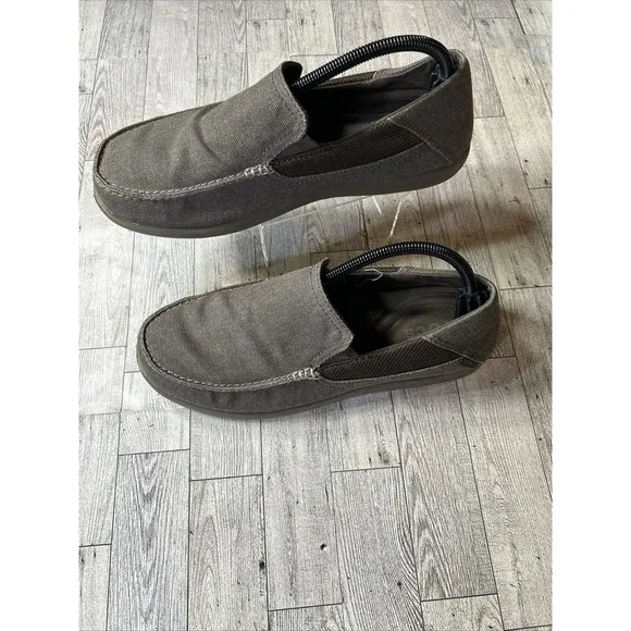 Crocs Mens Santa Cruz Lux 2 Khaki Tan Slip On Shoes Size Men's M9 Pre‎ Owned