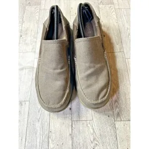 Crocs Mens Santa Cruz Lux 2 Khaki Tan Slip On Shoes Size Men's M9 Pre‎ Owned