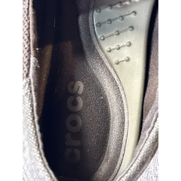 Crocs Mens Santa Cruz Lux 2 Khaki Tan Slip On Shoes Size Men's M9 Pre‎ Owned