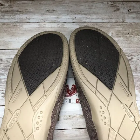 Crocs Mens Size 11 Santa Cruz Casual Brown Slipon Loafers