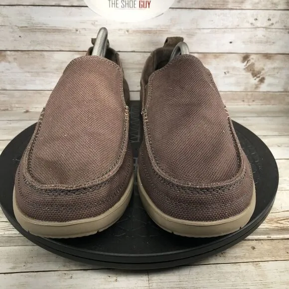 Crocs Mens Size 11 Santa Cruz Casual Brown Slipon Loafers