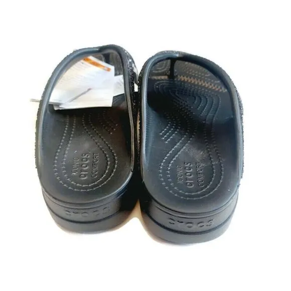 CROCS Sloane Glitter Wedge Flip Flops Womens Size 7 Lightweight Slip On Sandals