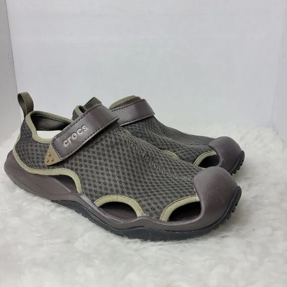 Crocs Swiftwater Men's Size 9 Sandals Fit Mesh Deck Water Slide Fishing Shoes