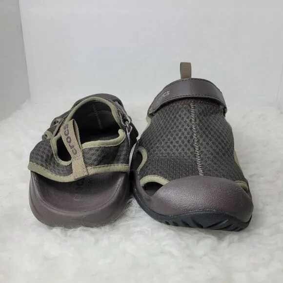 Crocs Swiftwater Men's Size 9 Sandals Fit Mesh Deck Water Slide Fishing Shoes