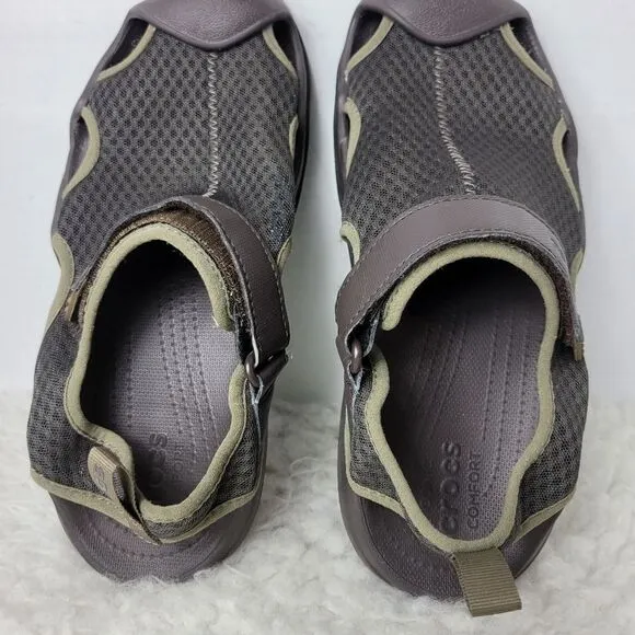 Crocs Swiftwater Men's Size 9 Sandals Fit Mesh Deck Water Slide Fishing Shoes